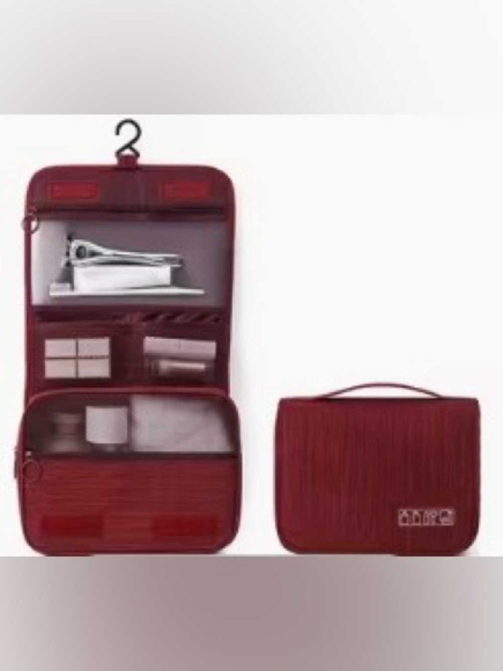 Hanging Travel Organizer Toiletry Bag - Red
